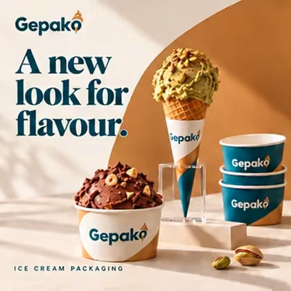 Gepako printed ice cream tub and cone